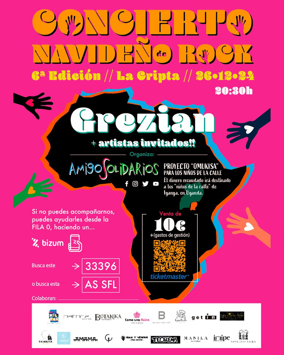 26 de Diciembre
Sexta edición del  Concierto Solidario de Navidad  a favor del Proyecto Omukisa.
Las entradas mañana a partir de las 10 de la mañana. 
No te quedes sin la tuya, siempre se agotan.
Gracias a todos los que lo habéis hecho posible!!!!! 

ticketmaster.es/event/88621691…