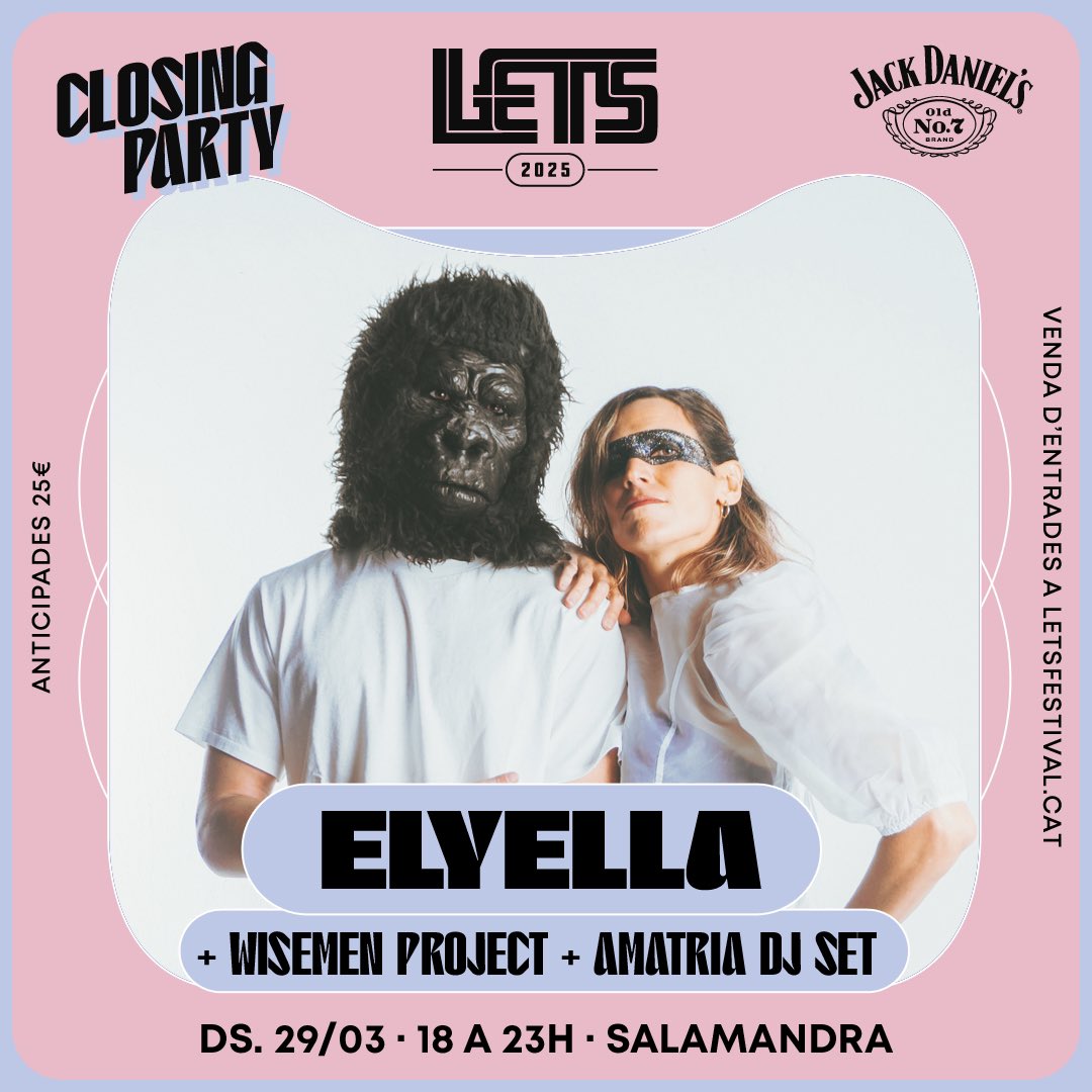 Hoy día de confirmaciones bonitas
El 29 de marzo en el @LetsFestival con los amigos, el dj set de <a href="/AmatriaSoy/">Amatria</a> y <a href="/WISEMENPROJECT/">WISEMEN PROJECT</a> 🥳🥳

letsfestival.cat/ca/programacio…