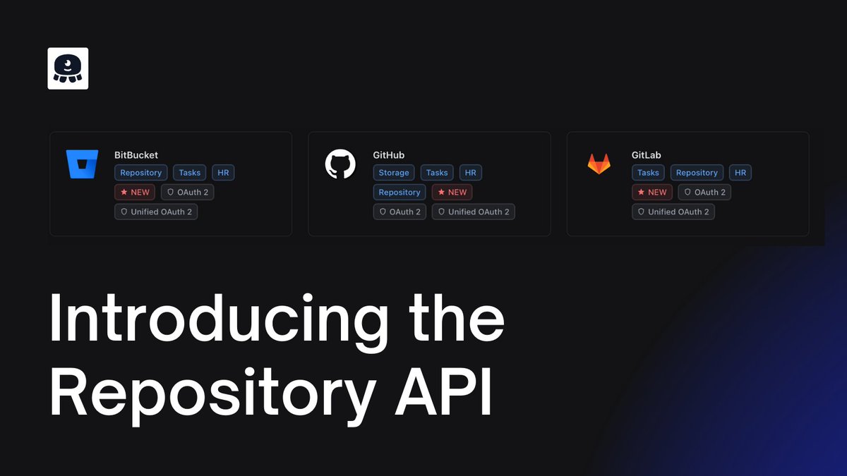 Unified.to (@unified_api) on Twitter photo New: Unified Repository API 
• Integrate with multiple code hosting platforms
• Supports <a href="/github/">GitHub</a> <a href="/gitlab/">🦊 GitLab</a> <a href="/Bitbucket/">Atlassian Bitbucket</a> 
• Build developer productivity analytics, code quality monitoring, unified search, innovation tax credit documentation
unified.to/blog/introduci… New: Unified Repository API 
• Integrate with multiple code hosting platforms
• Supports <a href="/github/">GitHub</a> <a href="/gitlab/">🦊 GitLab</a> <a href="/Bitbucket/">Atlassian Bitbucket</a> 
• Build developer productivity analytics, code quality monitoring, unified search, innovation tax credit documentation
unified.to/blog/introduci…