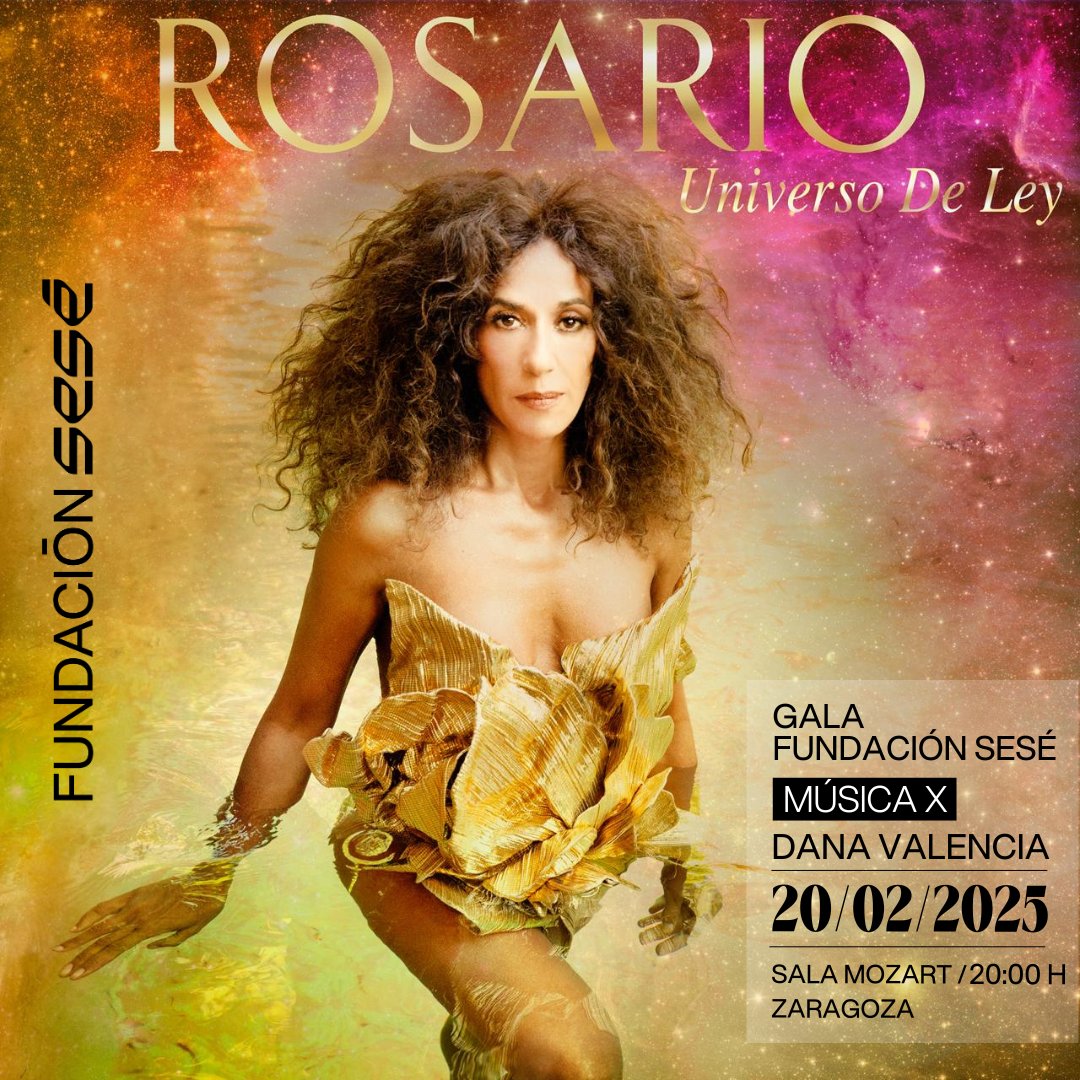 🎶✨ Rosario Flores✨🎶
📅 20 de febrero 2025 | 🕗 20:00h | 📍 Sala Mozart
🎟️ Preventa mañana de 11:00 a 13:00 en la web oficial de <a href="/rosarioficial/">Rosario Flores</a> 
Venta general desde las 14:00h 👉 fundacionsese.org/gala-musical/
#RosarioFlores #UniversoDeLey #ConciertoSolidario #MúsicaxValencia