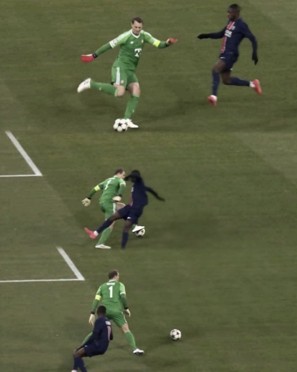 lnstantFoot's tweet image. Manuel Neuer, qui a dribblé Ousmane Dembélé avant son exclusion, a plus de dribbles réussis que Bradley Barcola et Ousmane Dembélé réunis (0).