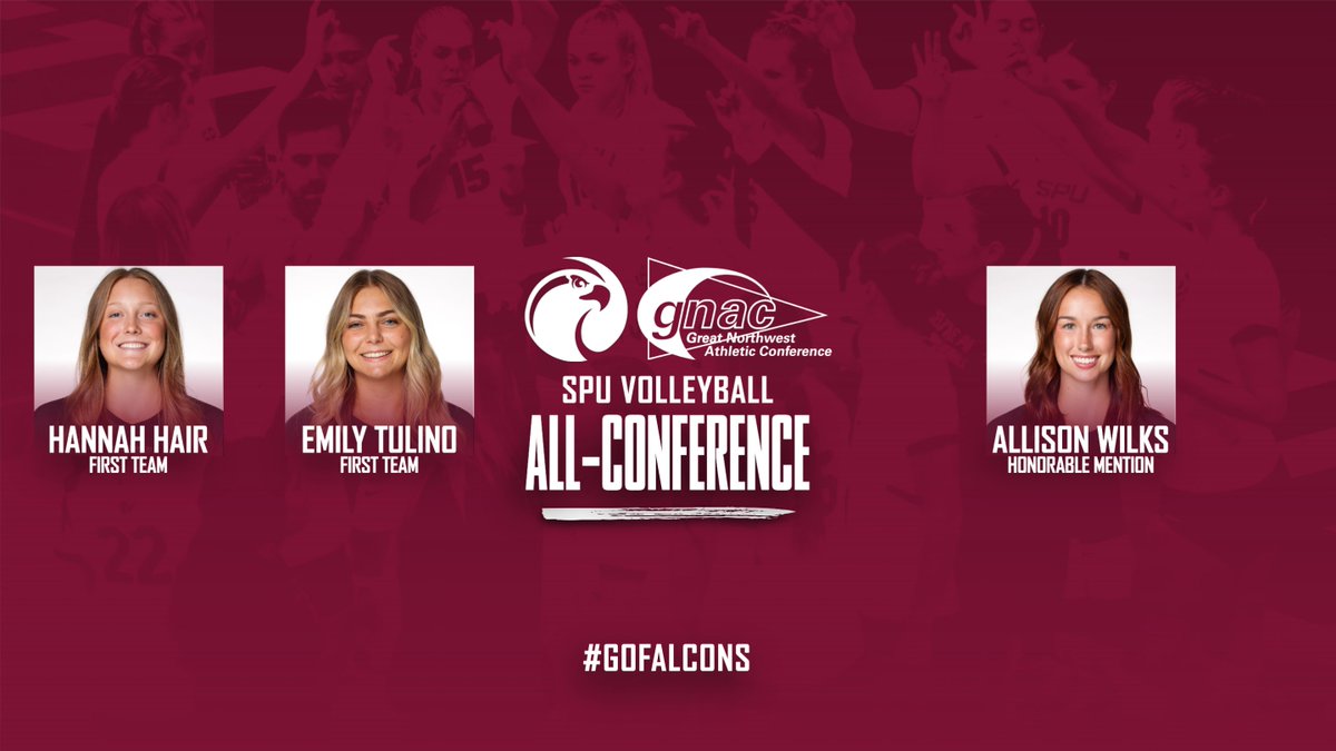 CONGRATULATIONS to Falcon volleyball stars Hannah Hair, Emily Tulino, and Allison Wilks for being named to the All-GNAC team. Read all about them.

READ | tinyurl.com/mucw62ap

#GoFalcons