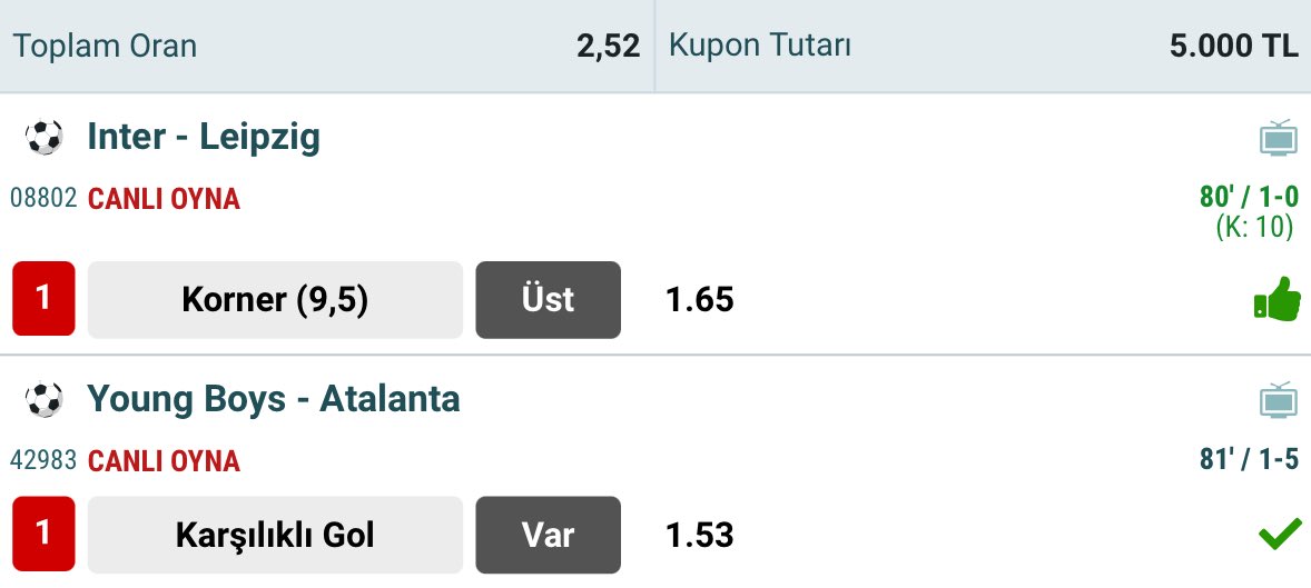 Golazoanaliz's tweet photo. Golazo Wonanzo Wonanzo Wonanzo

Şampiyonlar Ligi İdealazo🔓 İkilisi kazandı☑️🔥

8. dakikada KG ve ilk yarıdan 9 kornerle sonuca gittik. Bugün X’te paylaştığımız tek ideal tercihlerdi. Ekstra sürpriz dışı tüm analizler kazandı.

Değerlendiren tüm takipçilerimizi tebrik ediyoruz👏 https://t.co/jj8NZpoYw9