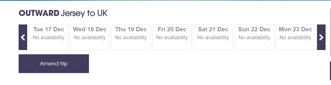 DeputyTadier's tweet photo. Have many people been contacted by #CondorFerries informing them of changes to their Jer>UK travel bookings for Decemeber?
#JerseyCI
It seems the sailings have been drastically reduced. https://t.co/KgDdMobRAn