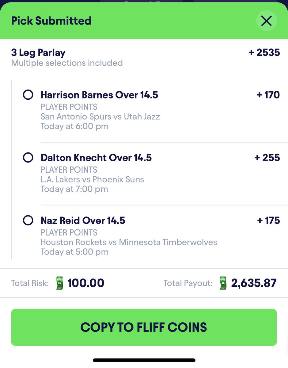 RiooBets's tweet image. 🚨NBA LOTTO 

I’M HYPED LETS MAKE SOME MONEY TONIGHT ‼️

- 3 shooters who all play 20+ minutes 🏀🧪

-LOCK THIS IN RIGHT NOW 🔥🪙

Goodluck if tailing 🤞🏻❤️

 #nba #WNBA   #trending #meme #mlb #baseball #basketball #twitter #trend #TrendingNow #nfl  #mma #ufc #prizepicks #boxing…