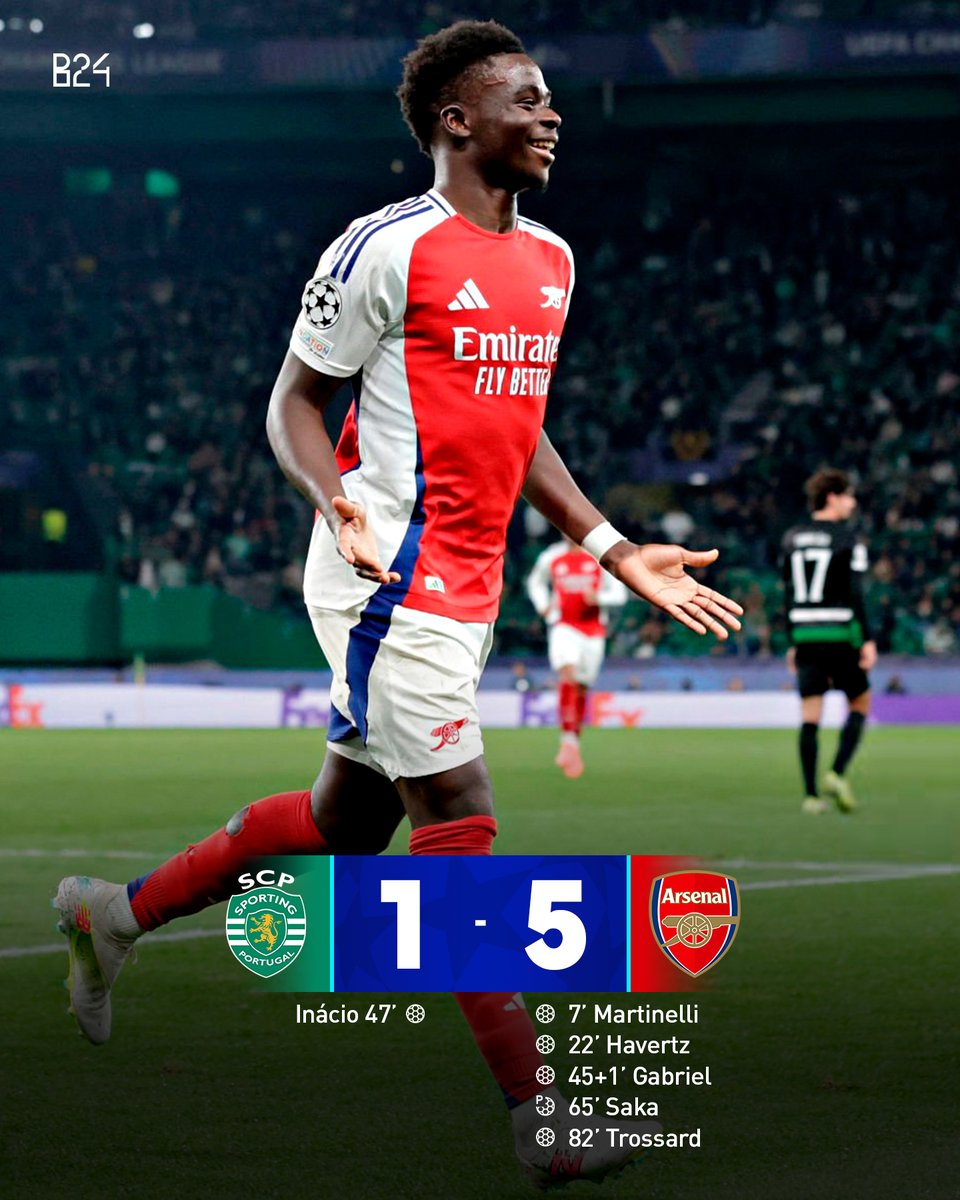 Arsenal goleou em Alvalade.