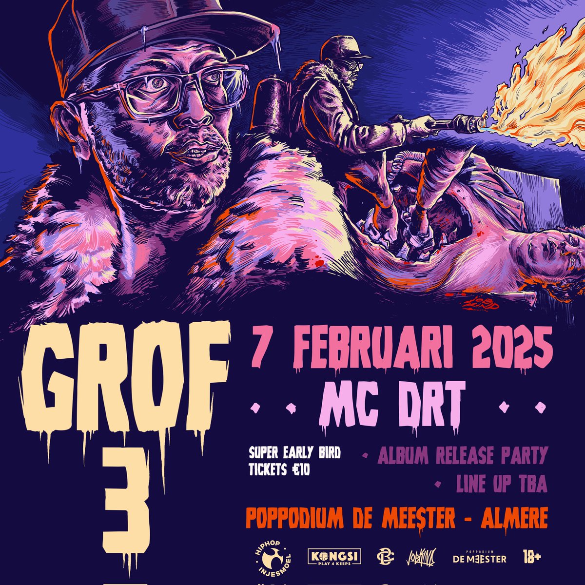 MCDRT's tweet photo. Last call! De early birds zijn bijna op maar je kan nu nog voor β¬10 je kaart voor m'n album release party scoren. Over een paar dagen maken we de line up bekend en verdubbeld de entreeprijs, think quick!
#GROF #MCDRT #IJSTENEN #Albumrelease #CarteBlanche #HIJS #PodiumDeMeester https://t.co/hDHSnTyvrn