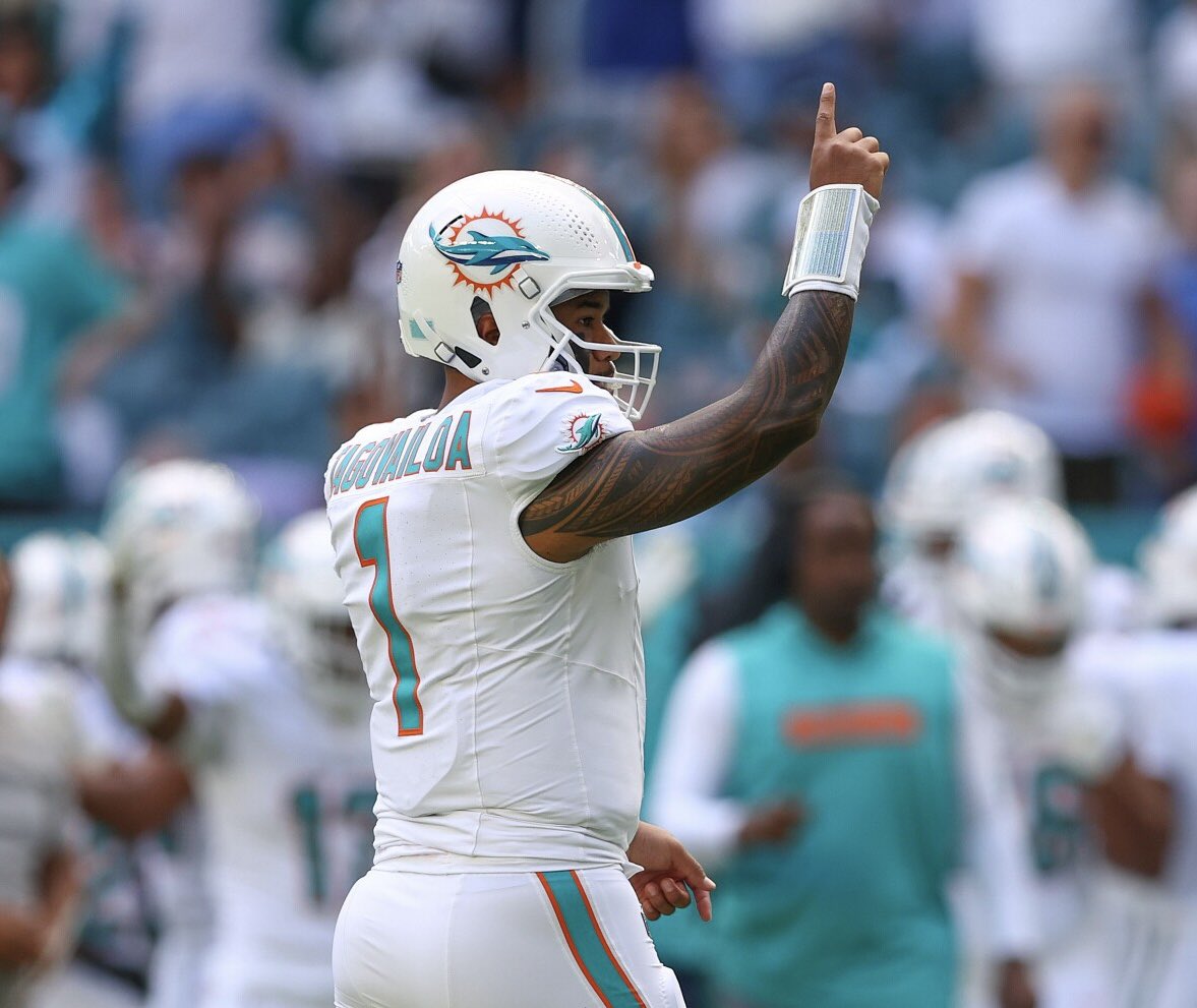 Tua Tagovailoa was out for 5 weeks and still has the same amount of TD passes (13) as Jalen Hurts and Justin Herbert.