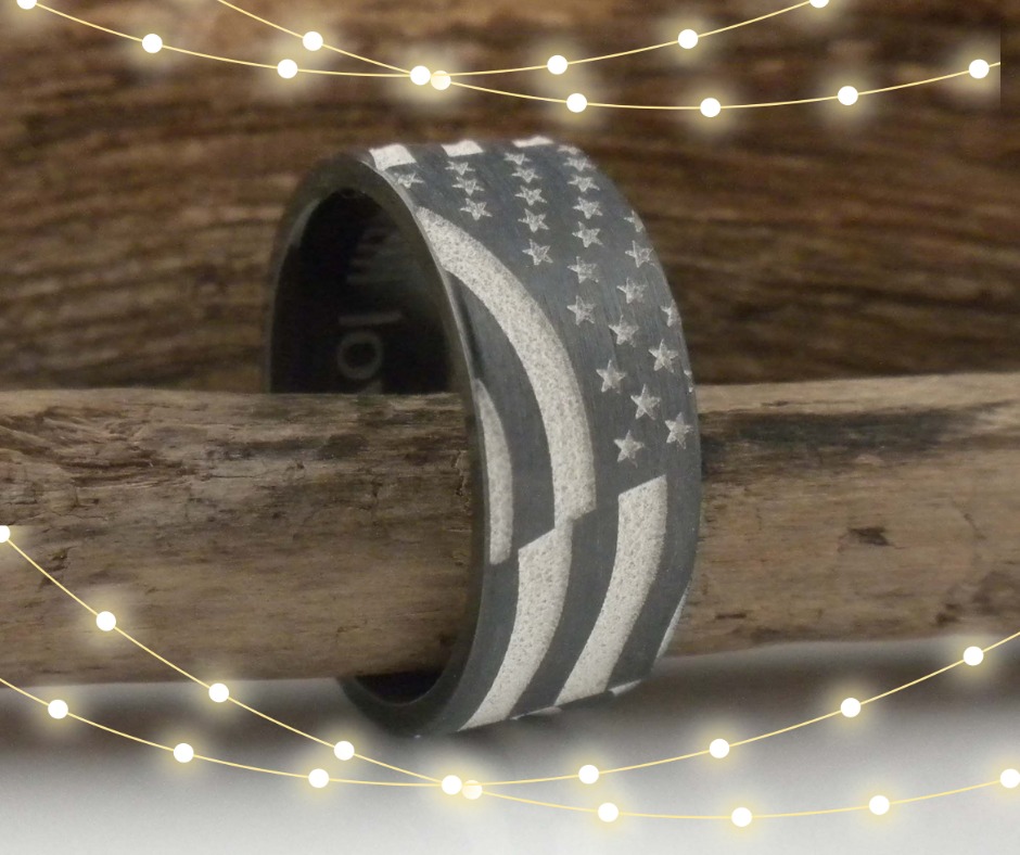 UniqueTitanium's tweet image. Black Zirconium American Flag Wedding Ring: uniquetitaniumweddingrings.com/black-zirconiu…
