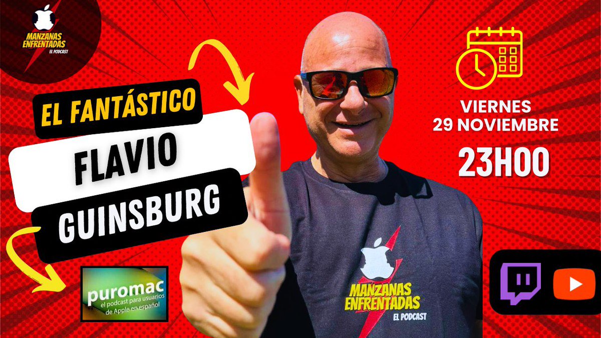 Manzanas Enfrentadas (@menfrentadas) on Twitter photo 18 años después de iniciar <a href="/puromac/">puromac</a>, los legendarios <a href="/fedhat/">Federico Hatoum</a> y <a href="/flaviog/">Flavio Guinsburg</a> marcaron el camino del podcasting.
Este viernes 29, a las 23:00h 🇪🇸, Flavio viene en exclusiva a Manzanas Enfrentadas para repasar la historia de Puromac y la actualidad de Apple.
¡No te lo pierdas! 18 años después de iniciar <a href="/puromac/">puromac</a>, los legendarios <a href="/fedhat/">Federico Hatoum</a> y <a href="/flaviog/">Flavio Guinsburg</a> marcaron el camino del podcasting.
Este viernes 29, a las 23:00h 🇪🇸, Flavio viene en exclusiva a Manzanas Enfrentadas para repasar la historia de Puromac y la actualidad de Apple.
¡No te lo pierdas!