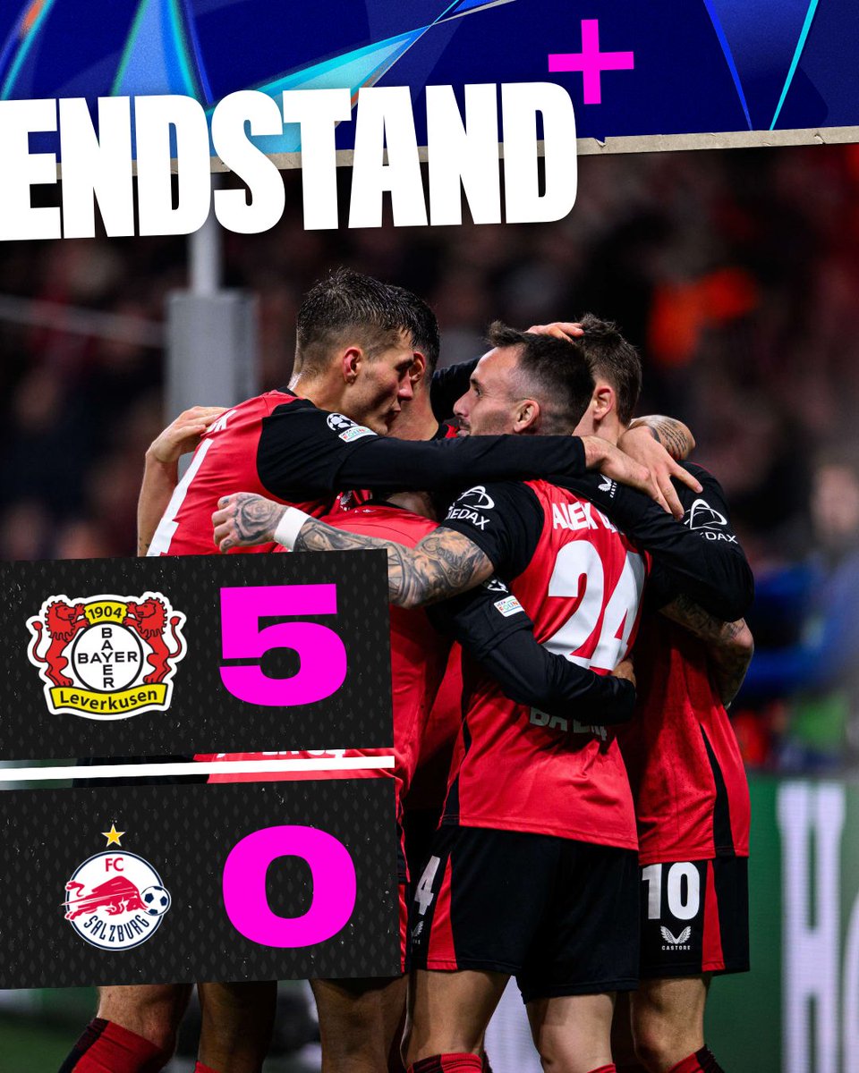 bayer04fussball's tweet photo. Was. Für. Ein. Abend. 🔥😮💨
🔙 #B04SAL 5:0 https://t.co/UkefkbESQY
