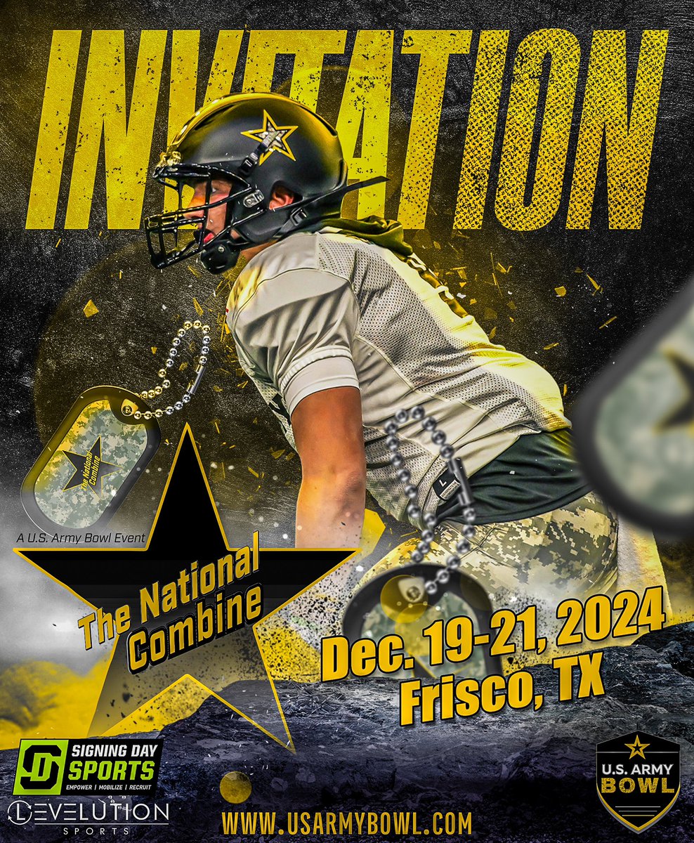 Mahalo <a href="/islandboy35/">RKCK</a> @gregorygcooper for my official invitation letter to #TheNationalCombine at the <a href="/USArmyBowl/">Military Appreciation Bowl Week</a>. Excited to compete with the nations best. 
<a href="/JoePanther3/">South Meddy Football</a> 
<a href="/JordanJ_/">Jordan Johnson</a> 
<a href="/BrandonHuffman/">Brandon Huffman</a>
