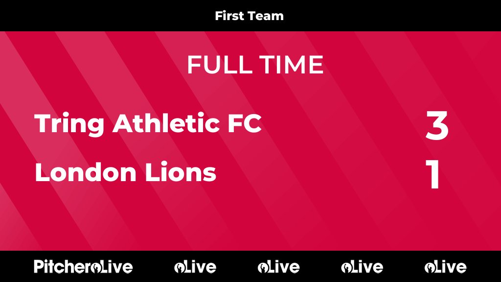 tringathletic's tweet photo. FULL TIME: Tring Athletic FC 3 - 1 London Lions
#TRILON #Pitchero
https://t.co/MY1zISu2MC https://t.co/Cs225UIQBS