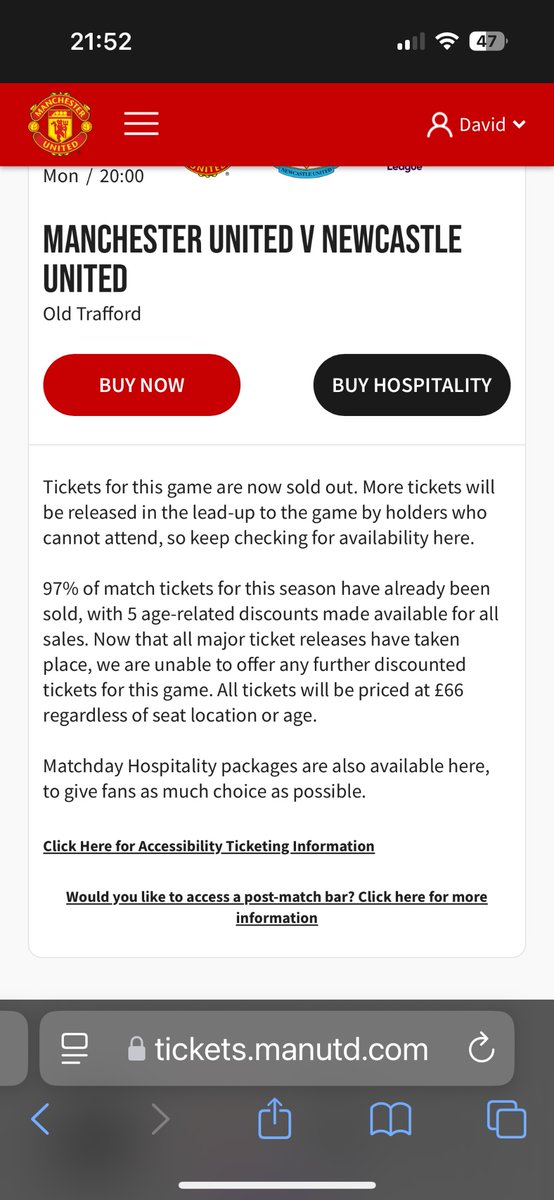 davetherave75's tweet photo. .@ManUtd £66 for child tickets? This as fucking disgrace, would happily take a refund on my and my sons memberships now. https://t.co/L2KGReRGnM