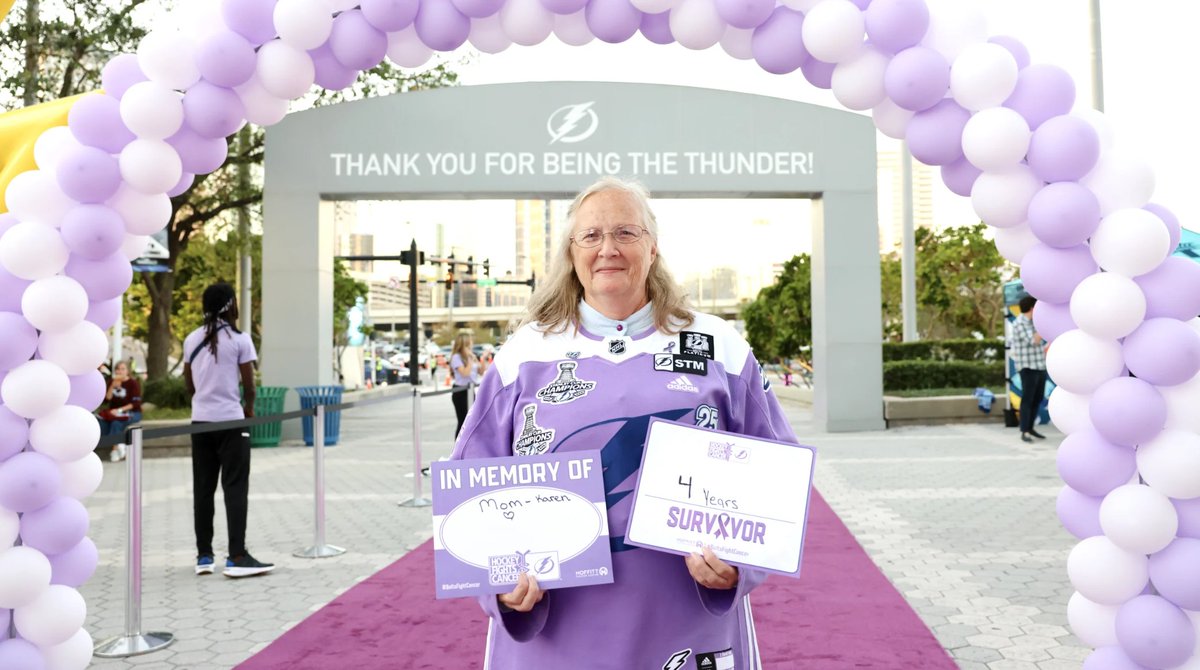 MoffittNews's tweet photo. An unforgettable night at @AmalieArena as the @TBLightning fight for a cure at #HockeyFightsCancer night!

Moffitt patients, survivors and team members were honored with special experiences—from riding the Fan Zam to cheering on the Bolts up close during warmups.  

The night was brighter with a $30,000 donation from the @LightningFDN to support Moffitt’s cancer research and patient services. 💙

Read more: https://t.co/GkrCHaGVdK