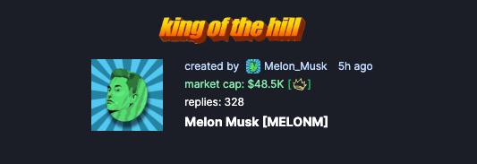 MELONM_SOL's tweet photo. KING OF THE HILL!!!!!!!

I'm telling you, $MELONM TO MARS!!!!! https://t.co/rHvUcqijAY