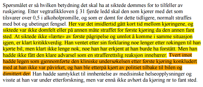Ringerike, Asker og Bærum tingrett leverer en klassisk #mørlanddom

På tross av legens vurderinger om edruelighet så burde tiltalte 'forstått' at han var påvirket. Retten legger til grunn at tiltalte røykte to dager før kjøringen!

#Førerkortskandalen er justismord på samlebånd.