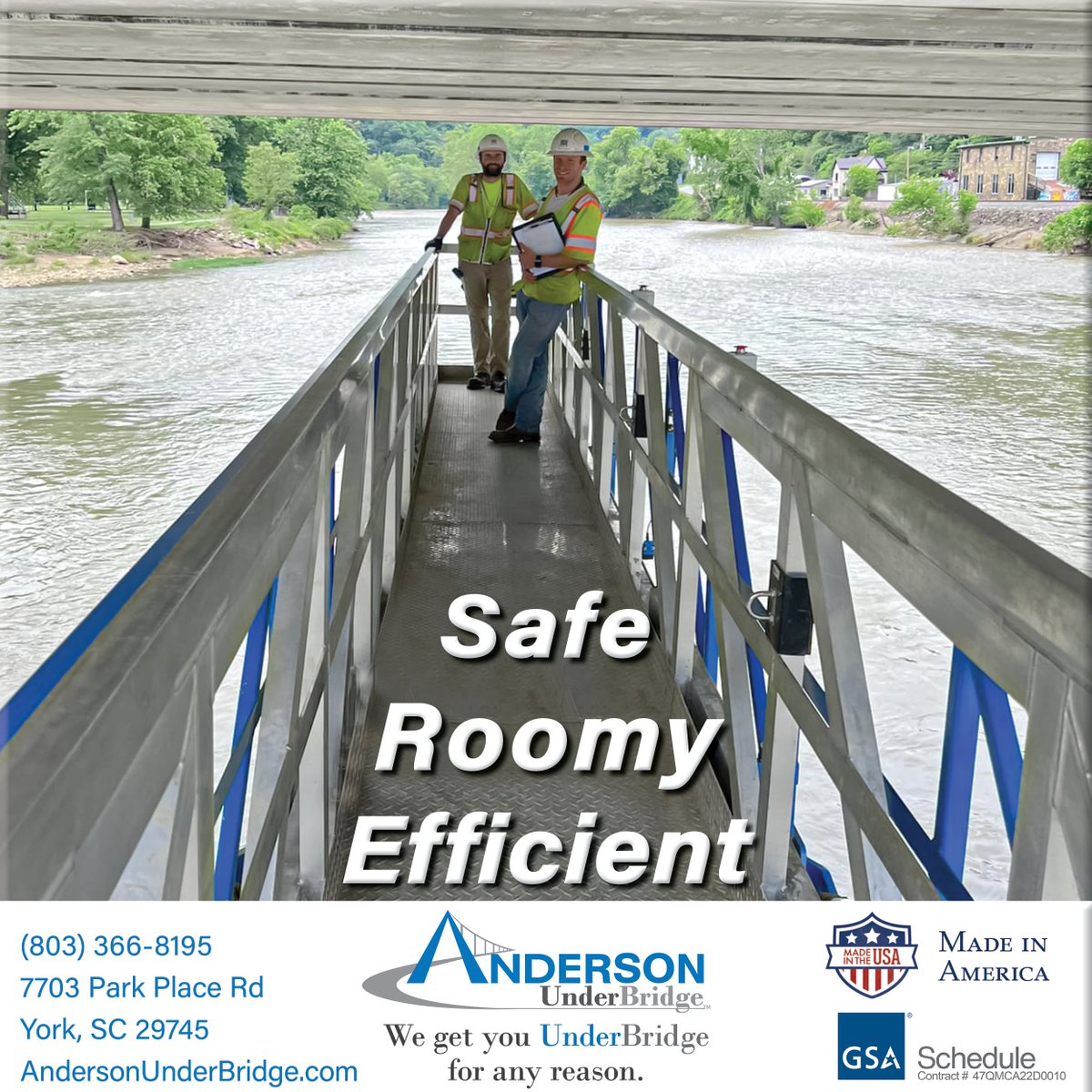 Anderson_UB's tweet image. #AndersonUnderBridge designs &amp;amp; manufactures our #HydraPlatforms for your safety, comfort, and project efficiency. Multiple safety features, room to work, and our crew-operated control panel allow you to position the platform right where you need to work. #UnderBridgeAccess