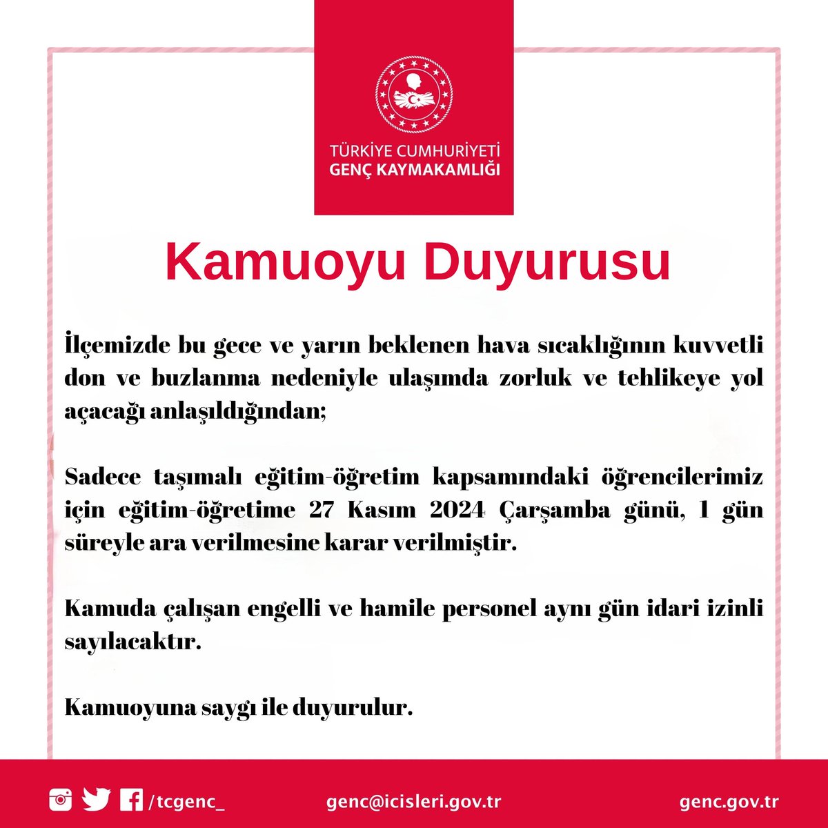 T.C. Genç Kaymakamlığı (@tcgenc_) on Twitter photo 