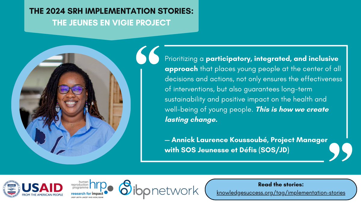 @IBP_network (@ibp_network) on Twitter photo Feminist approaches for equitable health: The Jeunes en Vigie program puts youth at the center, using social audits to demand accountability and transform SRH care in West Africa.
Read insights from <a href="/Equipop_Ong/">Equipop</a>, <a href="/SOSJD_asso/">SOS Jeunesse & Défis</a> and <a href="/Burcaso/">Burcaso</a> program staff:
🔗knowledgesuccess.org/2024/11/19/the… Feminist approaches for equitable health: The Jeunes en Vigie program puts youth at the center, using social audits to demand accountability and transform SRH care in West Africa.
Read insights from <a href="/Equipop_Ong/">Equipop</a>, <a href="/SOSJD_asso/">SOS Jeunesse & Défis</a> and <a href="/Burcaso/">Burcaso</a> program staff:
🔗knowledgesuccess.org/2024/11/19/the…