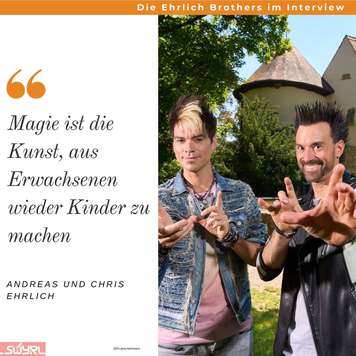 swyrlTV's tweet photo. 🎬 Tipp: „Magic Moves“

Die @EhrlichBrothers nutzen Magie, um Kindern mit Hemiparese zu helfen – berührend und faszinierend. 

Jetzt in der ZDF-Mediathek (27.11.) &amp; im @ZDF: 30.11., 19:25 Uhr.

Mehr Infos gibt es hier: https://t.co/oVSQqeiVvi https://t.co/HkJDuTWjfP