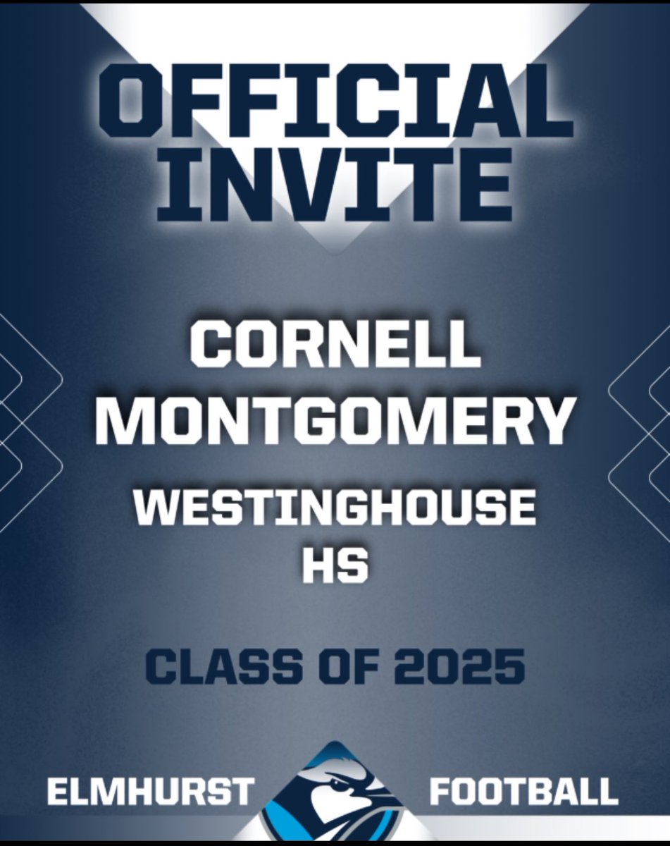 Cornell Montgomery (@cornellmo5) on Twitter photo #AGTG After a great visit and conversation with <a href="/Coach_Tahaney/">Jake Tahaney</a> I am blessed to receive my first offer from <a href="/ElmhurstU_FB/">Elmhurst University Football</a> <a href="/CoachCarterIII/">Julius Carter III</a> <a href="/EDGYTIM/">Timothy “EDGYTIM” OHalloran</a> <a href="/mikeclarkpreps/">MikeClarkPreps</a> #AGTG After a great visit and conversation with <a href="/Coach_Tahaney/">Jake Tahaney</a> I am blessed to receive my first offer from <a href="/ElmhurstU_FB/">Elmhurst University Football</a> <a href="/CoachCarterIII/">Julius Carter III</a> <a href="/EDGYTIM/">Timothy “EDGYTIM” OHalloran</a> <a href="/mikeclarkpreps/">MikeClarkPreps</a>