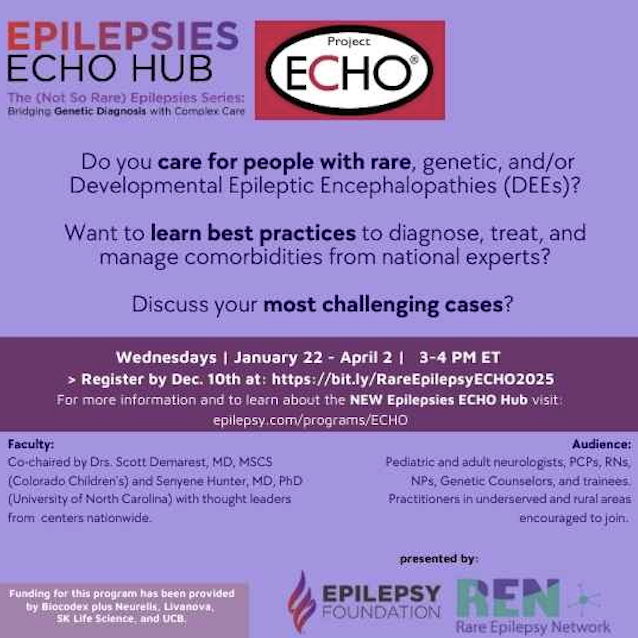 UDN (@udnconnect) on Twitter photo π£ HEALTH CARE PROFESSIONALS: Register for FREE Rare Epilepsies Focused ECHO in 2025 led by National Experts
*ATTENTION neurologists, RNs, genetic counselors, PCPs, ER doctors and other HCPs*
Learn more and register at: lnkd.in/g32s62vz
<a href="/UDNForg/">Undiagnosed Diseases Network Foundation (UDNF)</a> π£ HEALTH CARE PROFESSIONALS: Register for FREE Rare Epilepsies Focused ECHO in 2025 led by National Experts
*ATTENTION neurologists, RNs, genetic counselors, PCPs, ER doctors and other HCPs*
Learn more and register at: lnkd.in/g32s62vz
<a href="/UDNForg/">Undiagnosed Diseases Network Foundation (UDNF)</a>