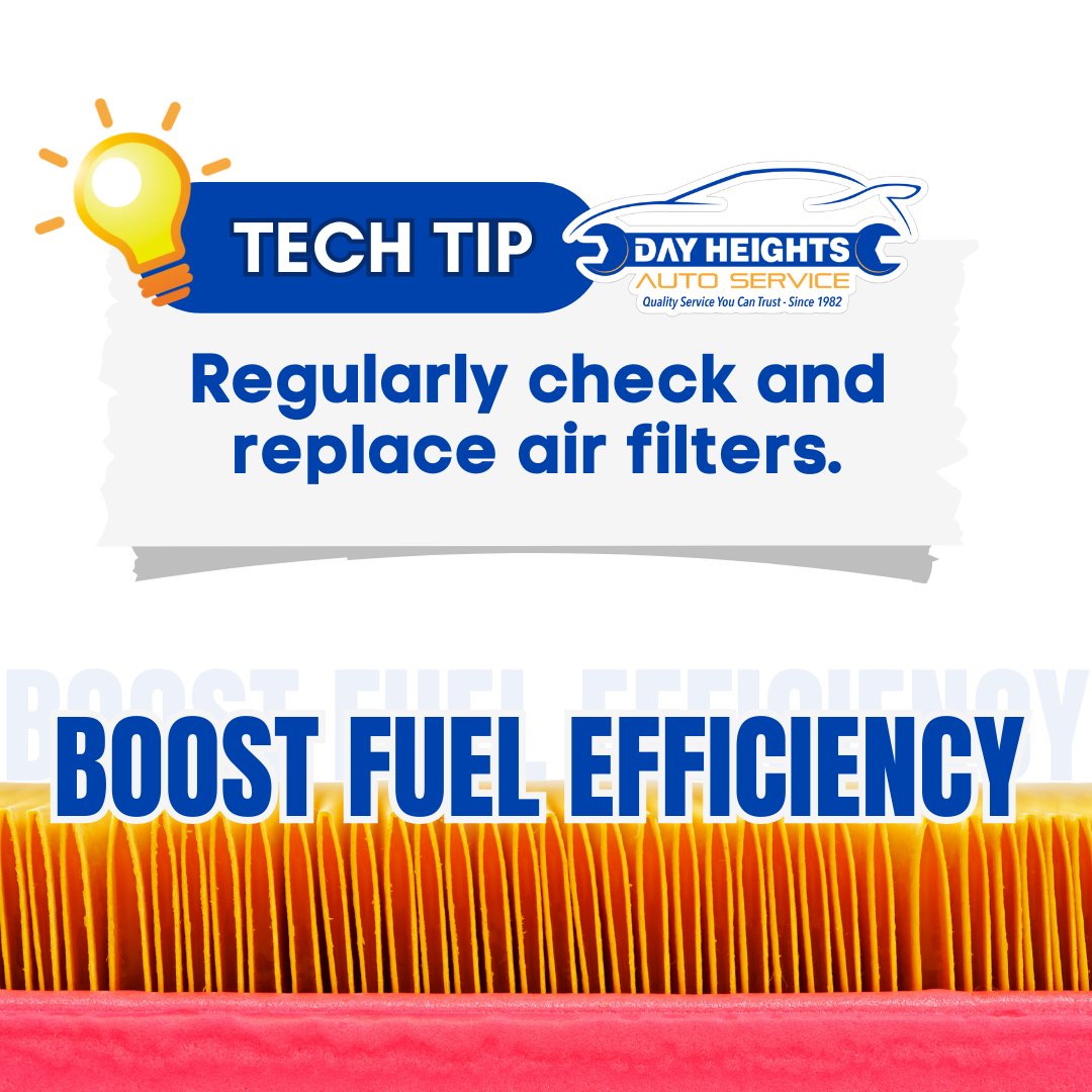 Regularly check and replace dirty air filters. A clean filter ensures optimal fuel combustion and saves you money at the pump. Let us help you go the extra mile! #FuelEfficiency #MilfordOH