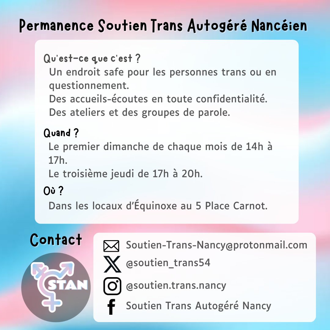 Nos permanences de décembre!  On n'oublie pas l'AG trans le 4 décembre à la fac de lettres 😉