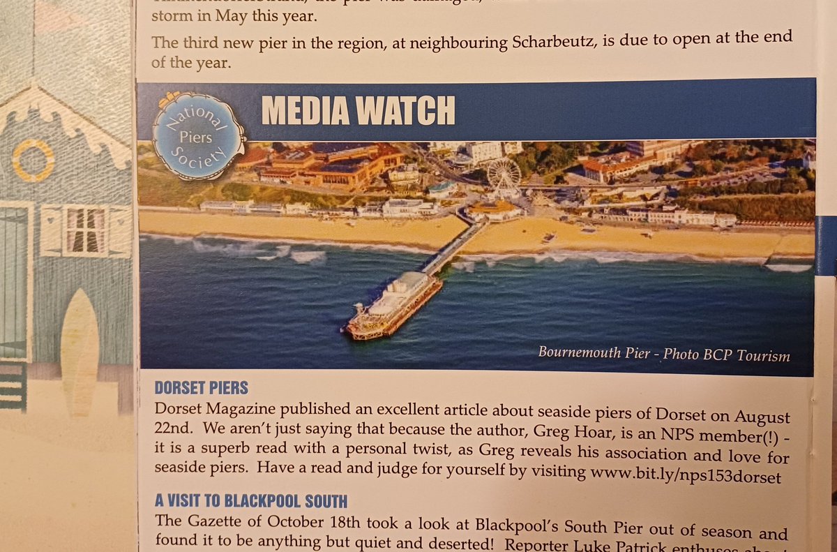 Honoured to get a mention about my Dorset Piers article for <a href="/DorsetMag/">Dorset Magazine</a> in the <a href="/PiersSociety/">NationalPiersSociety</a> autumn Piers Magazine. Thank you for your kind words.  It's now online at greatbritishlife.co.uk/magazines/dors…