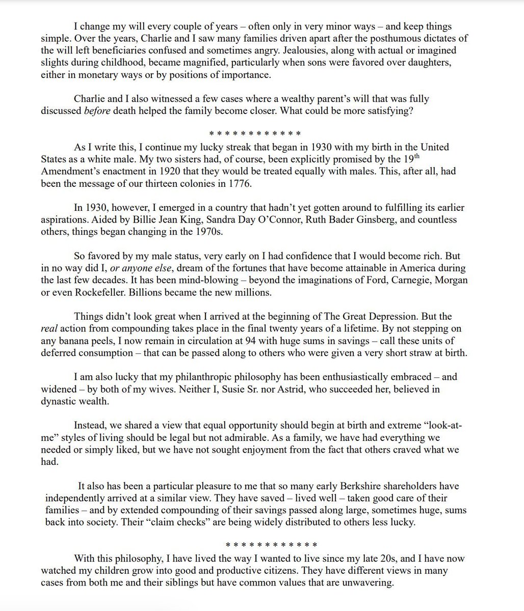 FluentInFinance's tweet photo. Warren Buffett is now worth $150 billion.

But he's giving it all away when he passes away.

He just sent out this letter explaining distributing his wealth: https://t.co/Xy0QmQhnBc