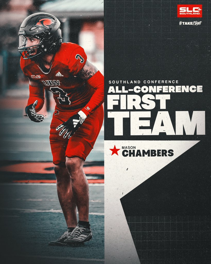 UIWFootball's tweet photo. SLC All-Conference First Team Defense

♦️ Mason Chambers
♦️Darius Sanders
♦️Declan Williams

#TheWord | #TakeFlight https://t.co/LpOVZNFiu9