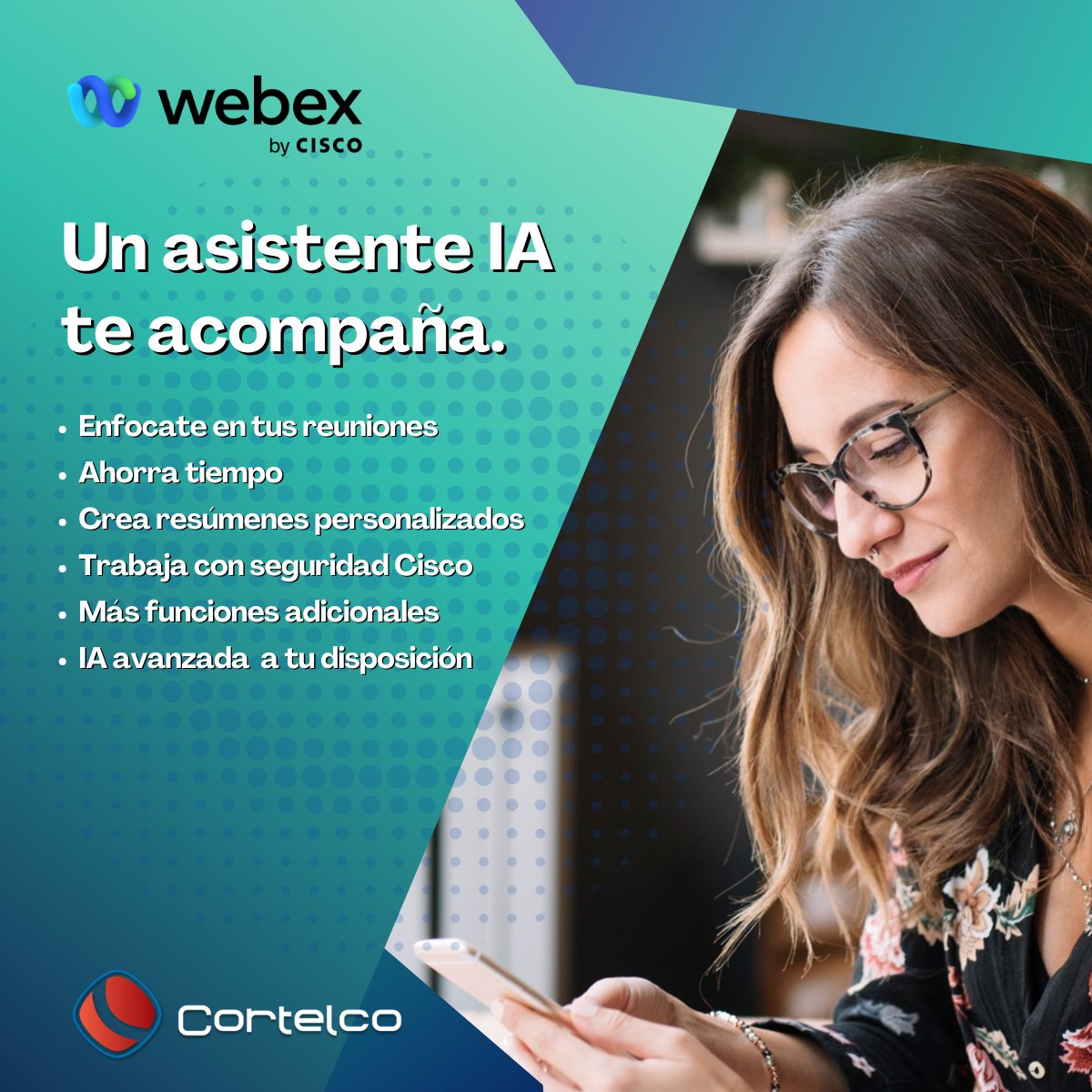 jcarlesram's tweet photo. Cisco Webex ofrece una experiencia sólida y sin precedentes para sus usuarios a través de un único panel de control que administra todas las cargas de trabajo,  impulsado por la innovación de una IA avanzada y una seguridad extendida con caracteristicas de privacidad avanzadas. https://t.co/FUtODBJUbF