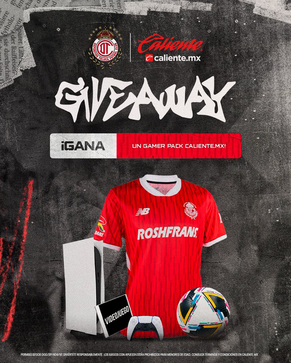 TolucaFC's tweet photo. ¡AFICIÓN ESCARLATA!

¡Participen para GANAR un GAMER PACK DIABLO con @calientesports! 👹👕🎮⚽️

1️⃣Dale RT y ❤️
2️⃣Sigue a @calientesports en TW e IG en este link 📲https://t.co/XuofNiXmQS
3️⃣Etiqueta a un amigo, comenta TU JUGADOR FAVORITO DE TOLUCA FC y agrega el HT #MásAcciónMásDiversión🔥

¡Se anunciará a un ganador entre los que participen!

¡VAN! 🙌🏽