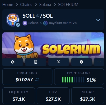 🚀 Big News for #SOLE! 🚀

#SOLE is now verified on <a href="/moraliscom/">Moralis Token Explorer</a> ! 🎉
Check it out here 👉 Solerium on Moralis
Join the revolution and witness the rise of Solana’s next big gem! 🌟

#SOL #Crypto #DeFi #Blockchain #MemeToken #ATH #ToTheMoon $SOLE

💬 Drop your bullish comments
