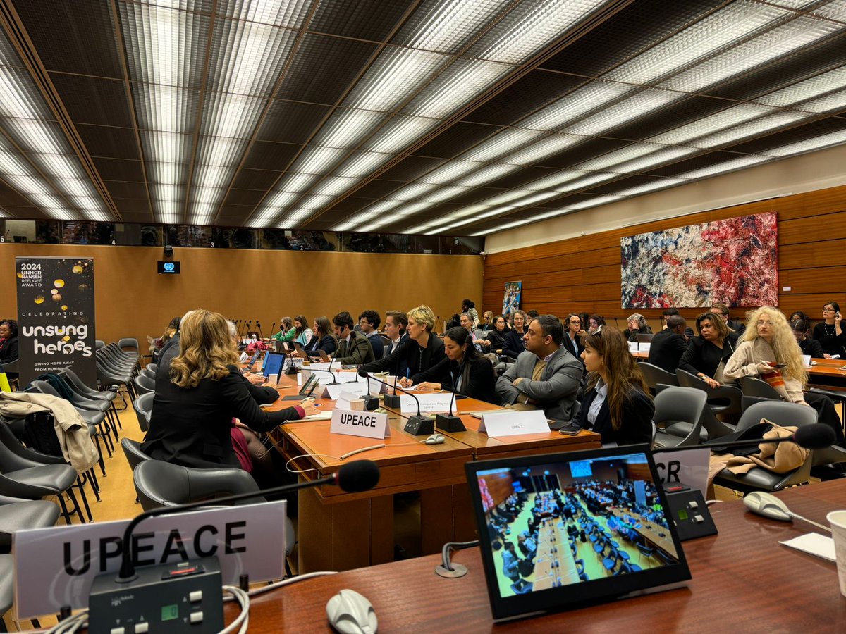 University for Peace (@upeace) on Twitter photo This week, in partnership with <a href="/Refugees/">UNHCR, the UN Refugee Agency</a> and @GPPlatform, we hosted the Stocktaking Dialogues - Local Solutions for Peaceful Coexistence at the Palais des Nations, Geneva. 🌍✨
The event featured a keynote address by our Rector, <a href="/FRojasAravena/">Francisco Rojas A</a>, moderation by <a href="/PuyanaFernandez/">David Fernandez Puyana</a>, This week, in partnership with <a href="/Refugees/">UNHCR, the UN Refugee Agency</a> and @GPPlatform, we hosted the Stocktaking Dialogues - Local Solutions for Peaceful Coexistence at the Palais des Nations, Geneva. 🌍✨
The event featured a keynote address by our Rector, <a href="/FRojasAravena/">Francisco Rojas A</a>, moderation by <a href="/PuyanaFernandez/">David Fernandez Puyana</a>,