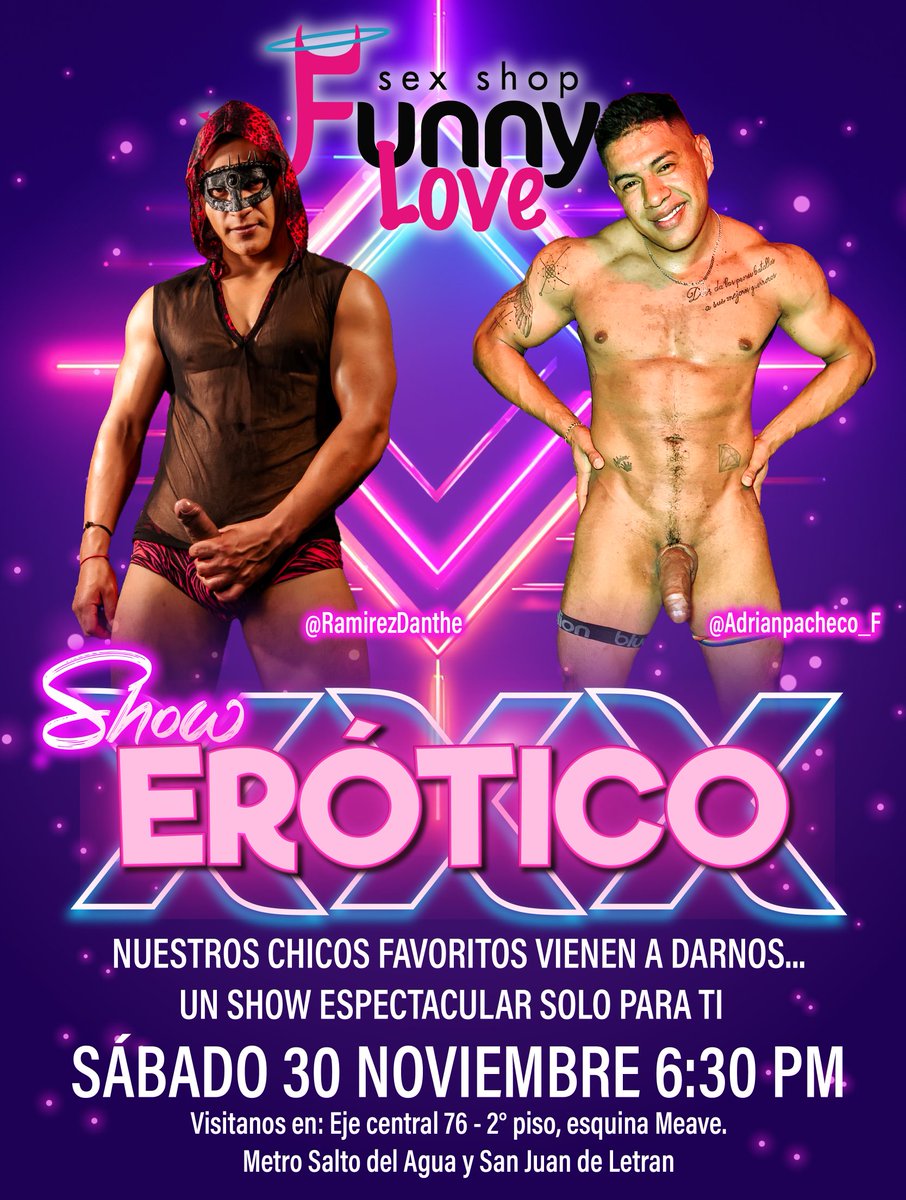 Rp_IsraelFunny's tweet photo. 🔥☆𝗦𝗛𝗢𝗪 𝗦𝗢𝗟𝗢 𝗣𝗔𝗥𝗔 𝗘𝗟𝗟𝗢𝗦☆🔥
                      @Funny_MXXX
SABADO 30 DE NOVIEMBRE 6:30 PM
     ▪️-𝗦𝗧𝗥𝗜𝗣𝗣𝗘𝗥𝗦 𝗘𝗦𝗧𝗘𝗟𝗔𝗥𝗘𝗦-▪️
▪︎@RamirezDanthe ▪︎@Adrianpacheco_F
🔥 Ricos y Calientes Chacales en un Show en Vivo, Se Presentan con su Sensual y Erótico Baile.
Podrás Tocar e Interactuar con Éllos.
@RegiolandiaMxOf
Te Atreves a Ser Parte del Show‼️
@FunnyShowsXXX
@ArtGonSa
@GisMorocha
🫶Te esperamos‼️