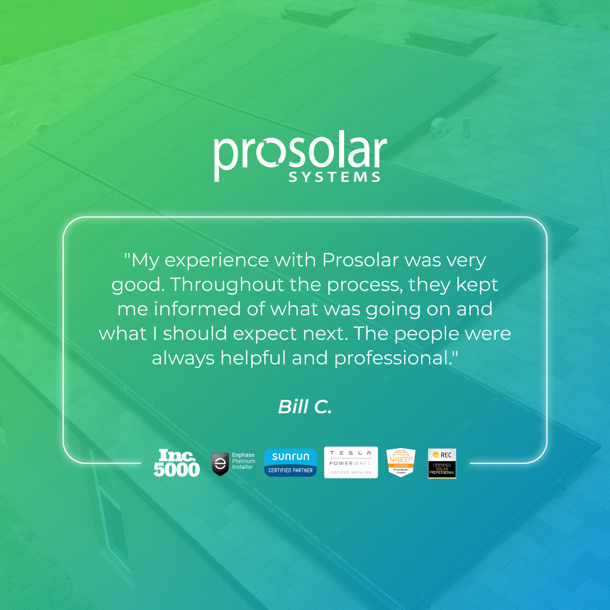 ProSolarCali's tweet image. 🌟 🌟 'ProSolar kept me informed every step and were always professional!' - Bill C. 💡 Switch to solar with ProSolar California and experience the difference. Visit prosolarcalifornia.com today! 🌞

#ProSolarCalifornia #SolarEnergy #GoSolar #CustomerTestimonial #GreenEnergy