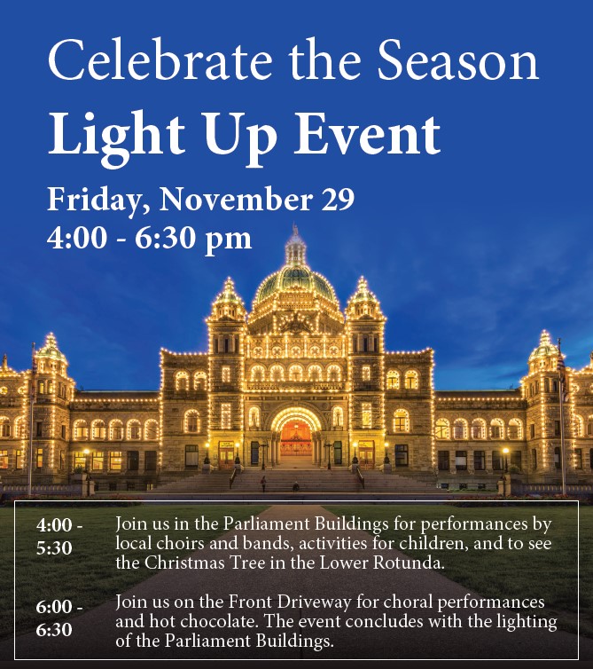We’re lighting up #BCLeg for the holidays! Come on down on Nov. 29 to the Celebrate the Season Light Up Event. Enjoy seasonal music from local choirs as you take in the lights and festive treats. Festivities start at 4pm, lighting up starts at 6pm.
#yyj