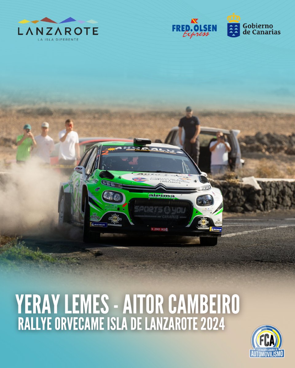🏆👏 Yeray Lemes y Aitor Cambeiro, vencedores del 45 Rallye Orvecame Isla de Lanzarote 2024

¡Enhorabuena! 🏁

@deportecanario_gobcan 
@fredolsenexpress 
@turismolzt 

#FCAutomovilismo #Lanzarote #RallyIslaDeLanzarote