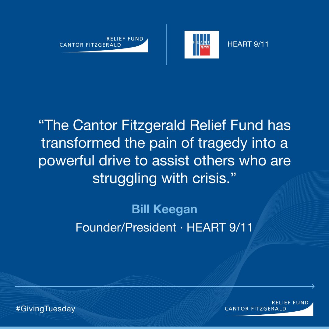 CantorRelief's tweet image. The Cantor Fitzgerald Relief Fund and HEART 9/11 were both established in response to the devastating World Trade Center terrorist attacks on September 11, 2001. Our organizations share a special bond rooted in our commitment to building resilience and providing support to those…