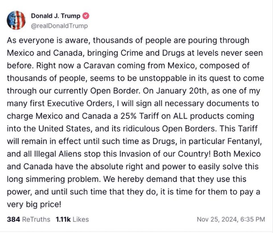 ProjectLincoln's tweet photo. Trump is trying to crash the economy because he wants things as bad as possible so he looks as good as possible after inauguration. https://t.co/NyjuzqaQM7