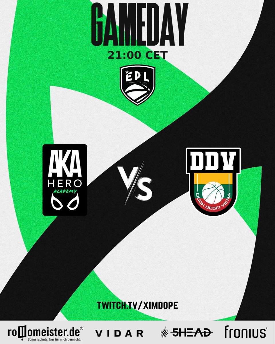 AKA HERO NBA2K (@akahero2k) on Twitter photo ๐จ GAMEDAY ๐จ
Today at 21:00 CET our Academy Team is facing #DuokDedeiViena in a BO2 Series of <a href="/EPLorg/">European Pro-Am League</a>!
Stream: twitch.tv/ximdope - #BEAHERO ๐ฝ ๐จ GAMEDAY ๐จ
Today at 21:00 CET our Academy Team is facing #DuokDedeiViena in a BO2 Series of <a href="/EPLorg/">European Pro-Am League</a>!
Stream: twitch.tv/ximdope - #BEAHERO ๐ฝ