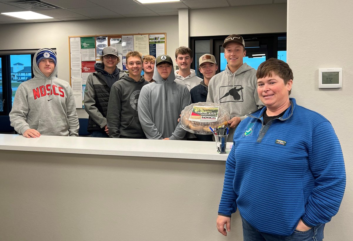 Our Ag Students said "Thank You" to Richland County Soil Conservation for helping the department locate resources and partnering on cover crops planted out on the NDSCS Kosel Family Agriculture Land Lab.
