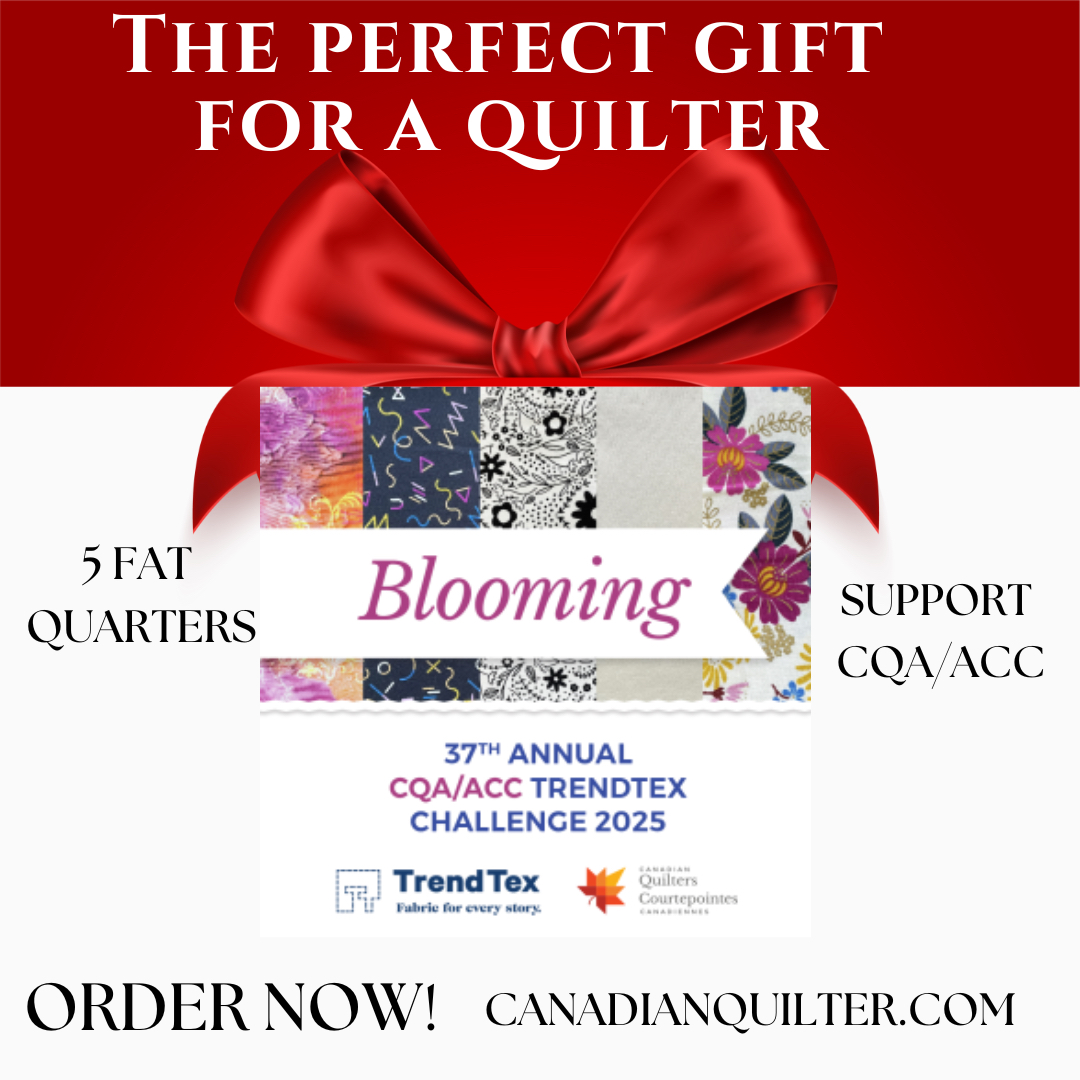 Give a quilter a fat quarter bundle of the 5 fabrics in the TrendTex Challenge, for the perfect Christmas gift.

It supports CQA/ACC and gives them the option to make a small quilt to hang at Quilt Canada and be auctioned off. 

canadianquilter.com/quilt-challeng…