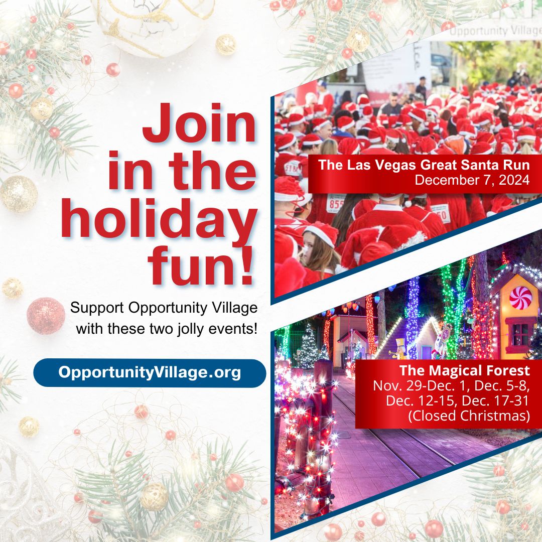 Fun Fact: The Las Vegas Great Santa Run and the Magical Forest make for the perfect holiday duo!

Register today at l8r.it/Wdos and pre-order tickets to the Magical Forest at l8r.it/NIS1

#OpportunityVillage #LasVegasLocal #LasVegasThingsToDo