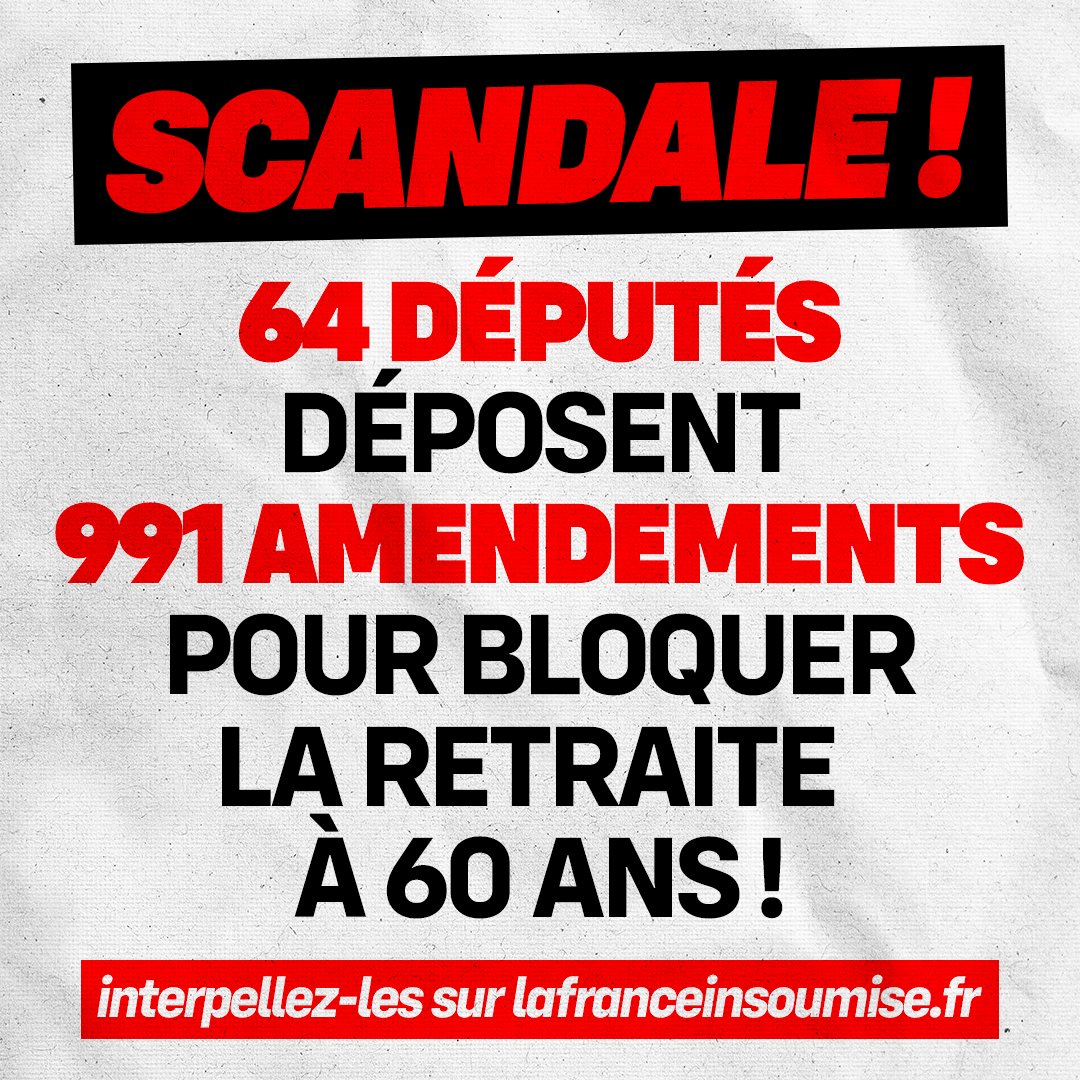 LFI_Charente's tweet photo. Nous ne laisserons pas quelques macronistes empêcher le vote de l'Assemblée sur l'abrogation de la retraite à 64 ans !

Découvrez les champions et championnes qui croient drôle de proposer des amendements bidons pour empêcher le débat #CensureMacron 🧶 ⤵️ https://t.co/FnBdua9pHY