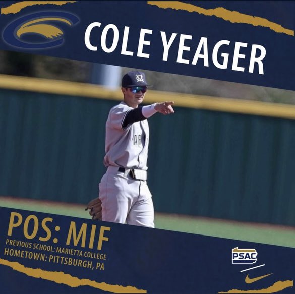 The Clarion Baseball Family welcomes a spring transfer MIF Cole Yeager from Marietta College <a href="/coleyeags3/">Cole Yeager</a>