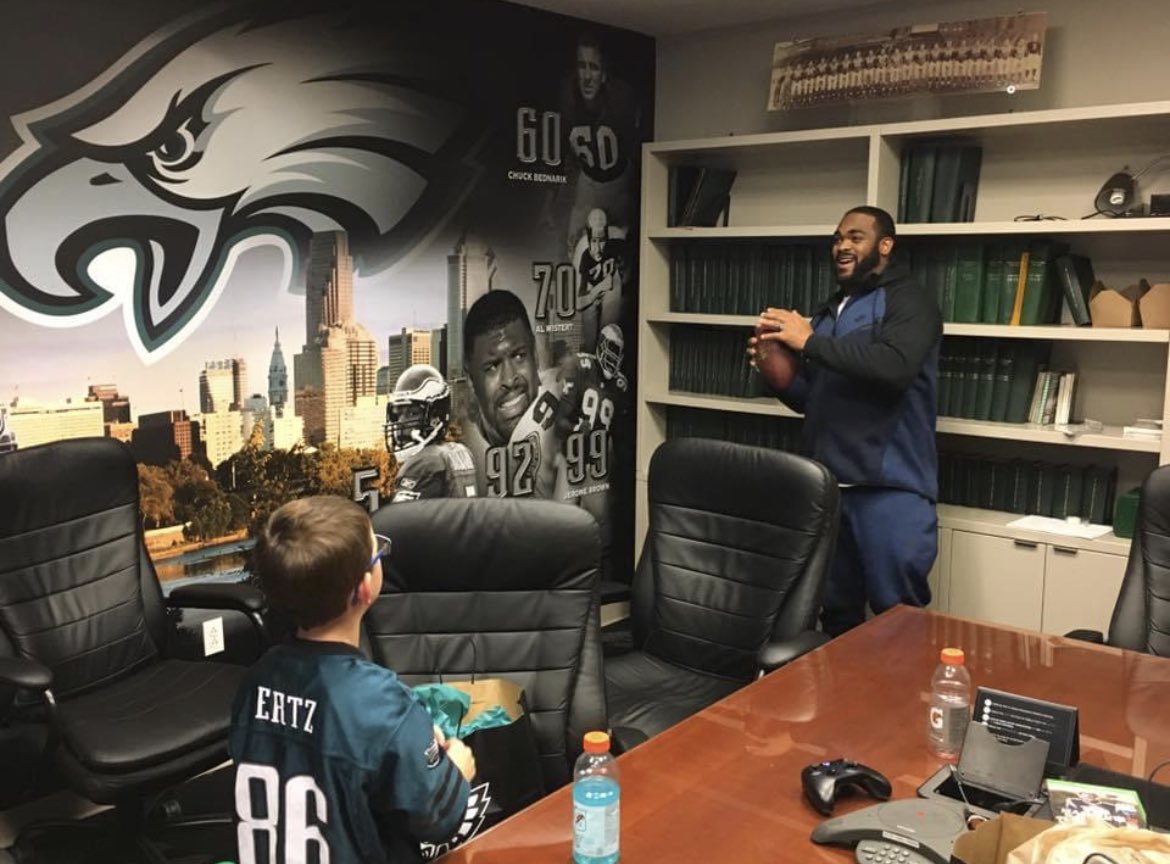 It’s been 7 years since we got to meet <a href="/brandongraham55/">Brandon Graham</a> &amp; play Madden with him, he also played catch w/ my son at the time now he is 15. Just an FYI this was the Super Bowl year &amp; maybe we need to relive this moment again &amp; recreate the photo <a href="/Eagles/">Philadelphia Eagles</a> #Superstition #flyeaglesfly