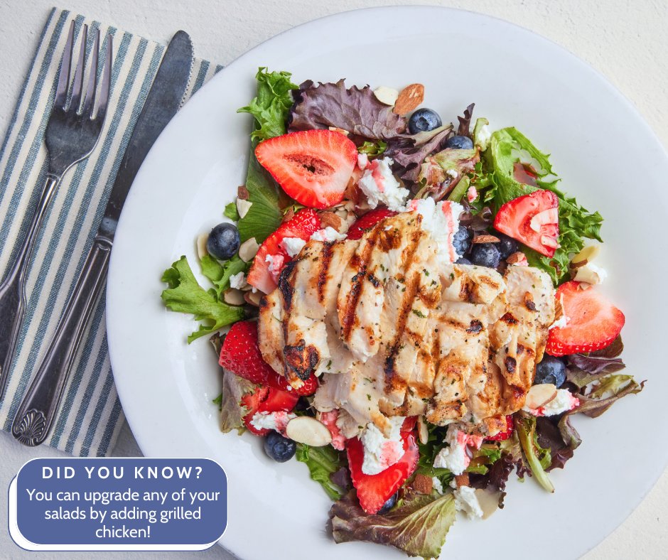 BrokenYolkCafe's tweet photo. Turning my salad from sidekick to superhero 🐓🥗💪 #ChickenedUp https://t.co/XsUKd9xkxb